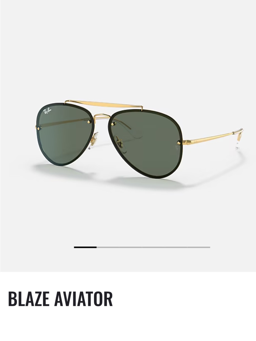 Ray-Ban Blaze Aviator Sunglasses in Green & Gold